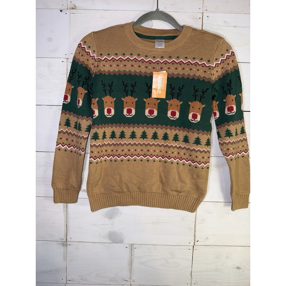 Gymboree Knitted Hooded Sweater Holiday/Christmas Rudolph Youth 8